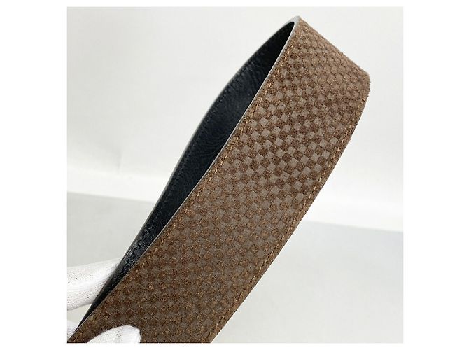 Ceinture Louis Vuitton Micro Damier Marron Noir - vue 4