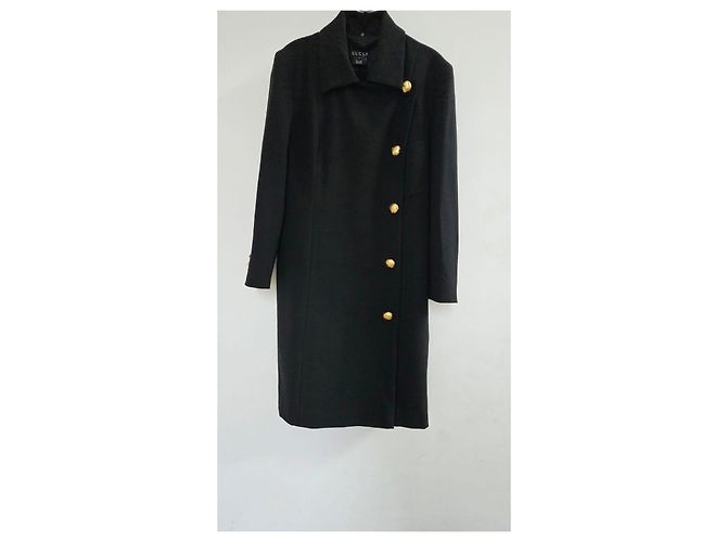 Abrigo de lana Gucci con botones dorados Negro - vista 3