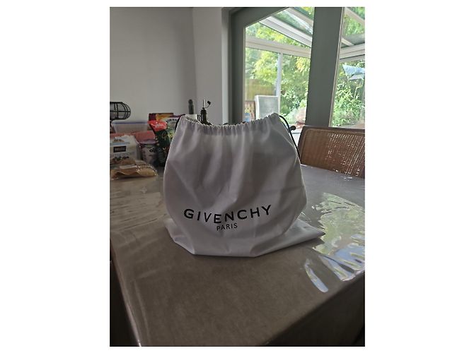 Givenchy Bicolor Leather and Python Shoulder Bag Black Beige Python print - view 5