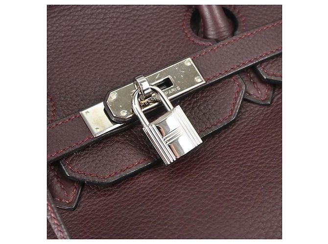 Hermès Hermes Birkin Purple Togo com Hardware Palladium 35 Bordeaux - vista 7