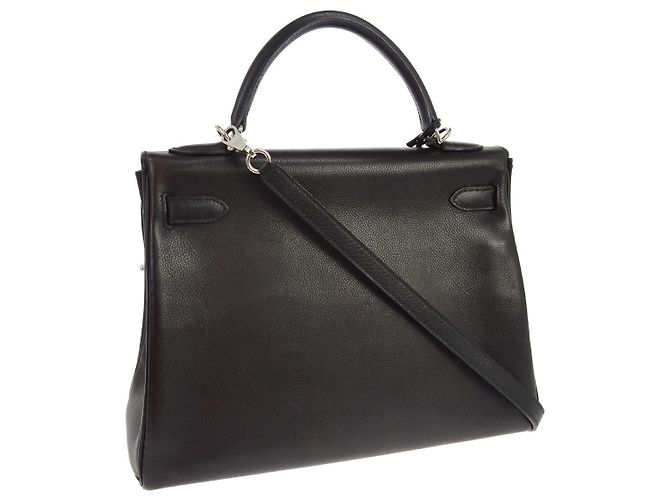Hermès Hermes Kelly Black Evercalf mit Palladium Hardware 32 Schwarz - Ansicht 2
