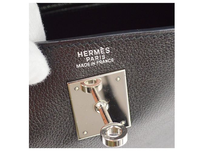 Hermès Hermes Kelly Black Evercalf mit Palladium Hardware 32 Schwarz - Ansicht 6