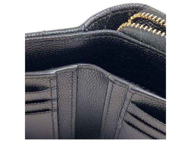 Autre Marque Saint Laurent Cassandra Bi-fold Leather Wallet Black - view 10