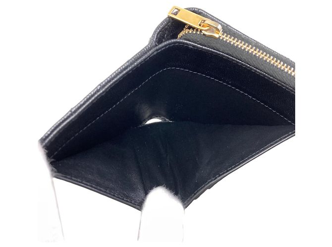Autre Marque Saint Laurent Cassandra Bi-fold Leather Wallet Black - view 5