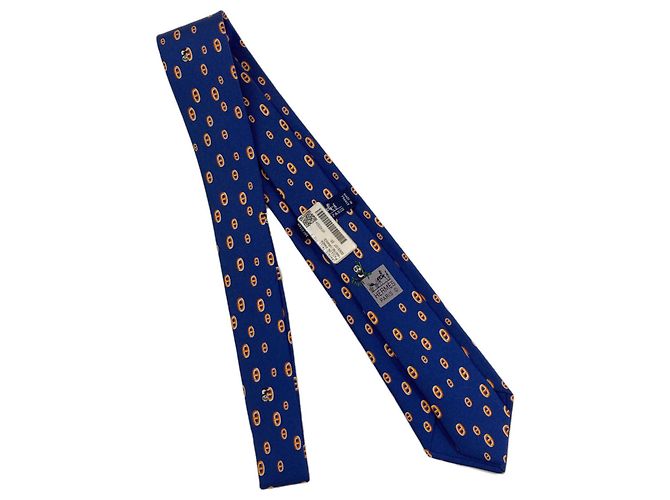 Hermès Cravate en soie Hermes Maillon Panda pour hommes Bleu - vue 2