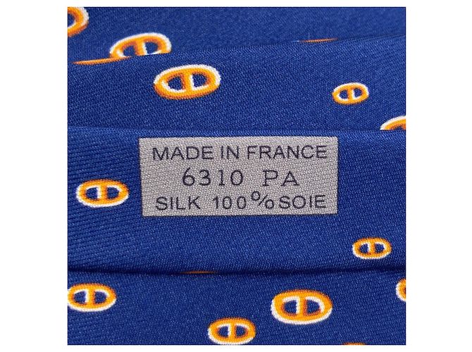 Hermès Cravate en soie Hermes Maillon Panda pour hommes Bleu - vue 5