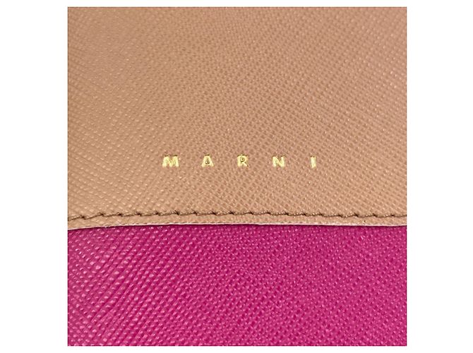 Marni Logo Bi-fold Wallet Brown Pink - view 7