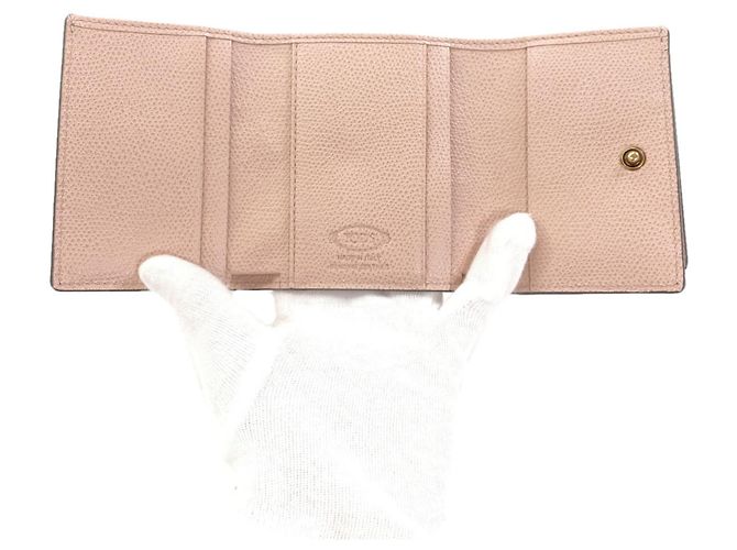 Portafoglio in pelle tri-fold con logo Tod's da donna Marrone - vista 4