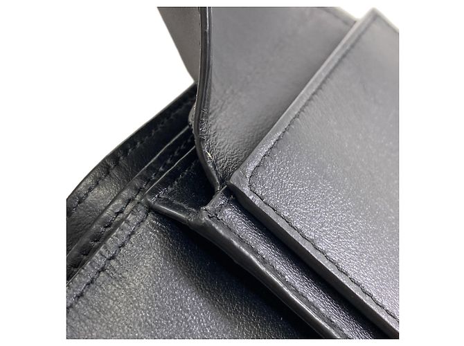 Céline Portafoglio in pelle bi-fold con logo Celine da uomo Nero - vista 10