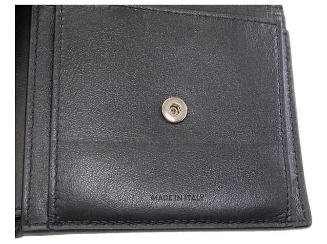 Céline Portafoglio in pelle bi-fold con logo Celine da uomo Nero - vista 11