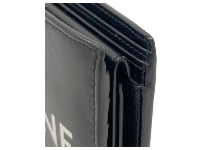 Céline Portafoglio in pelle bi-fold con logo Celine da uomo Nero - vista 14