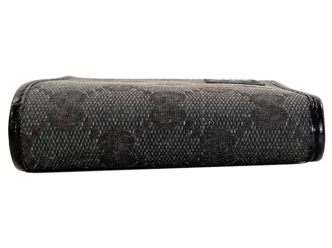 Portafoglio bi-fold Gucci 224117 GG Supreme Nero - vista 3