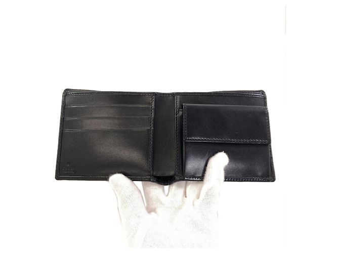 Portafoglio bi-fold Gucci 224117 GG Supreme Nero - vista 4
