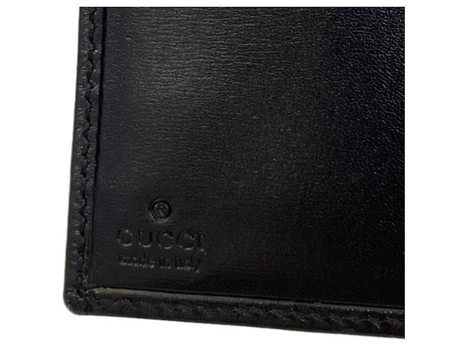 Portafoglio bi-fold Gucci 224117 GG Supreme Nero - vista 7