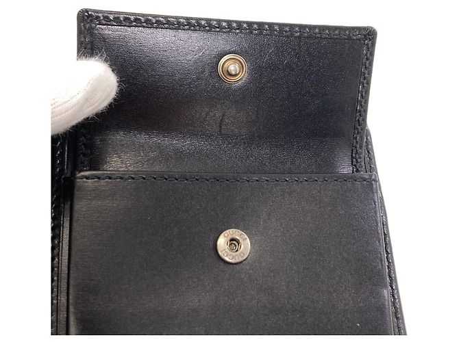 Portafoglio bi-fold Gucci 224117 GG Supreme Nero - vista 9