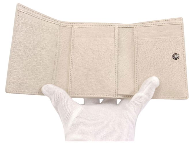 Cartera Gucci Tri-fold Castaño Blanco - vista 4