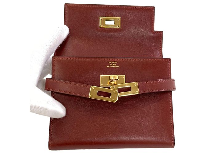 Hermès Cartera bi-fold Hermes Kelly Compact Roja - vista 4
