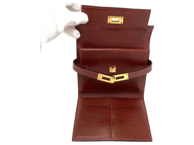 Hermès Cartera bi-fold Hermes Kelly Compact Roja - vista 5