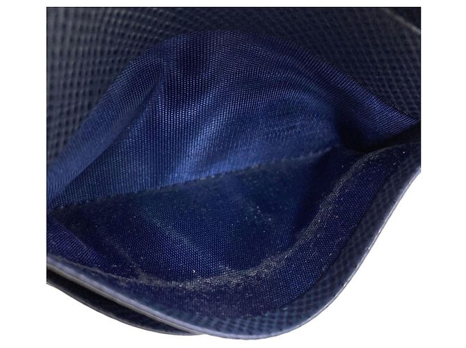 Prada Logo Bi-fold Wallet in Navy Saffiano Leather Navy blue - view 9