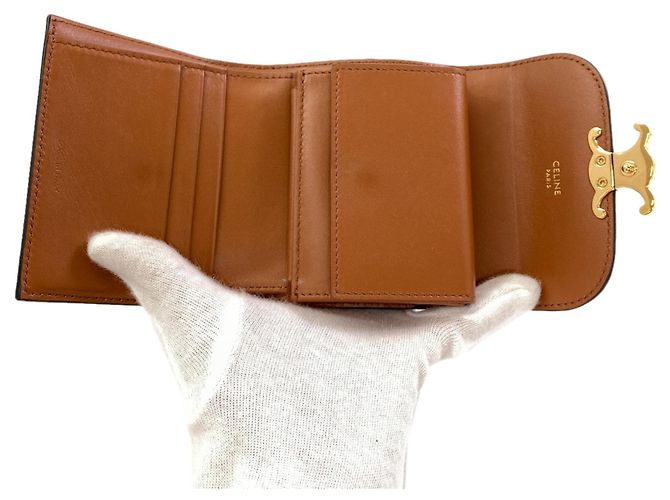 Céline Celine Small Flap Wallet Triomphe Dark brown - view 4