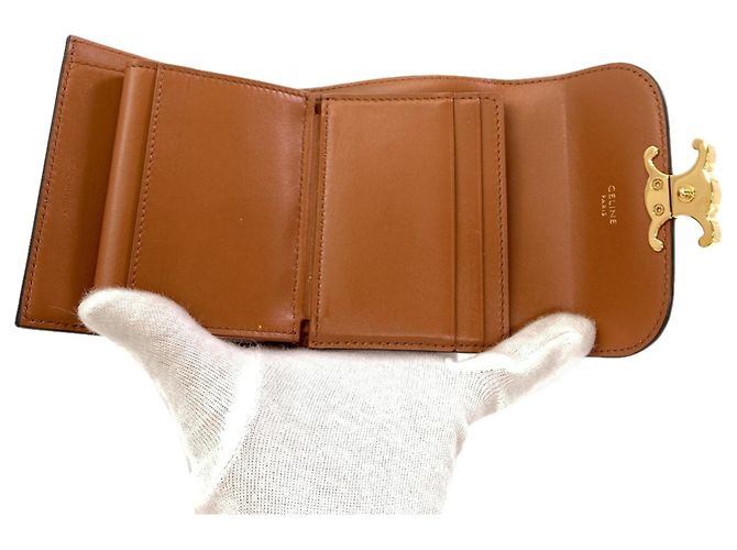 Céline Celine Small Flap Wallet Triomphe Dark brown - view 5