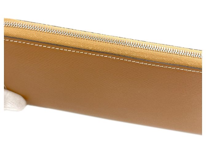 Hermès Portafoglio lungo Hermes Azap in seta color Gold D'oro - vista 12