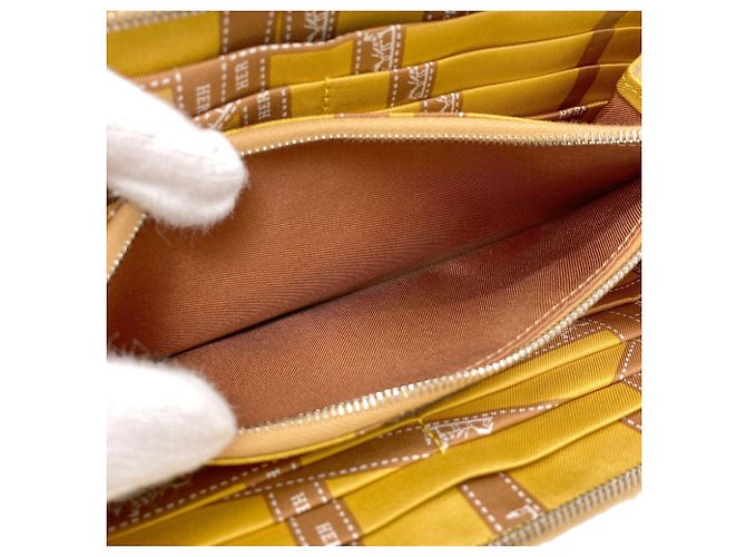 Hermès Portafoglio lungo Hermes Azap in seta color Gold D'oro - vista 5