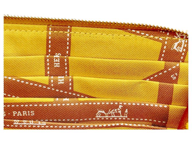 Hermès Portafoglio lungo Hermes Azap in seta color Gold D'oro - vista 8