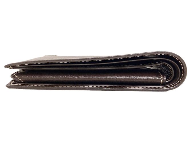 Cartier Logo Bi-fold Leather Wallet for Men Dark brown - view 3