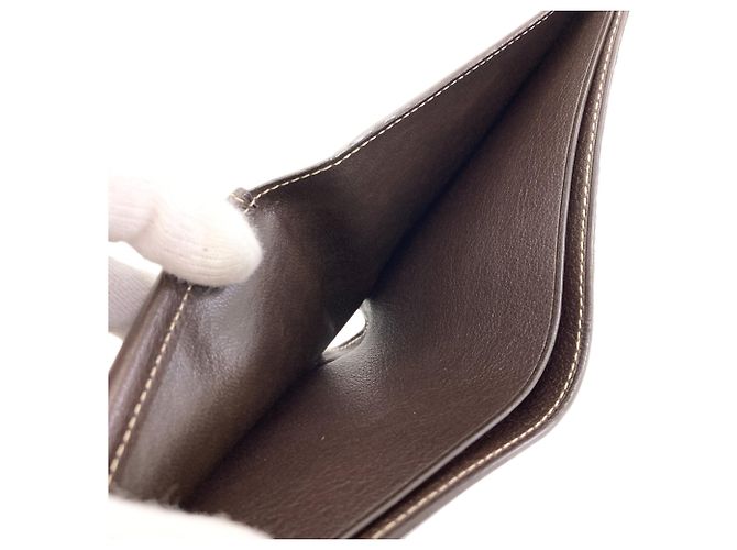 Cartier Logo Bi-fold Leather Wallet for Men Dark brown - view 5