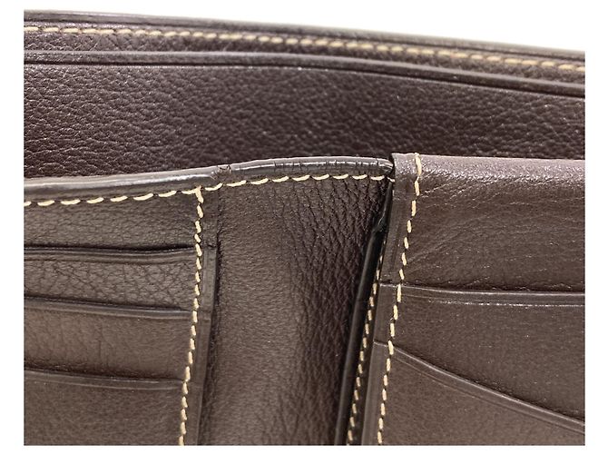 Cartier Logo Bi-fold Leather Wallet for Men Dark brown - view 7