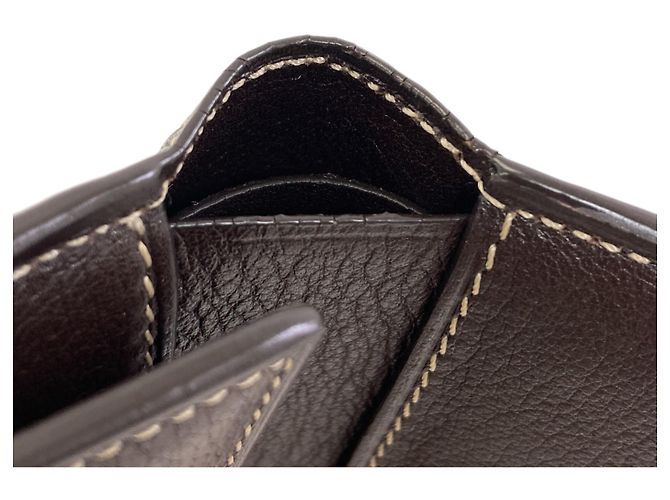 Cartier Logo Bi-fold Leather Wallet for Men Dark brown - view 8