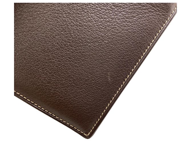 Cartier Logo Bi-fold Leather Wallet for Men Dark brown - view 9