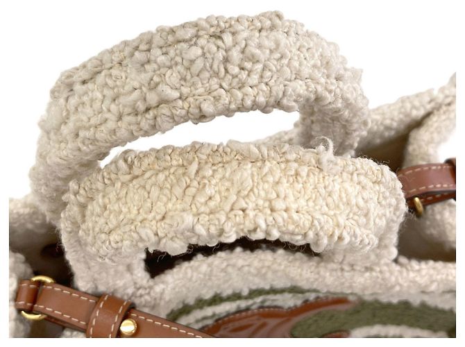 Céline Celine Small Cabas Thais 2-Way Handbag Bianco Verde - vista 10