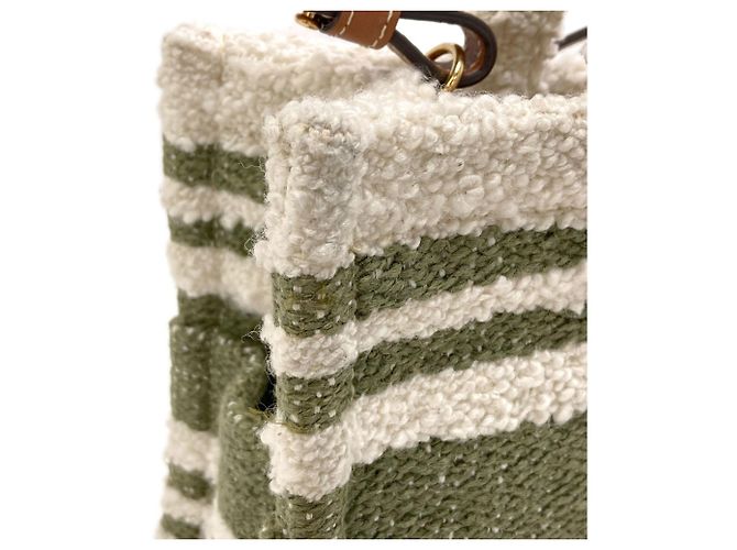 Céline Celine Small Cabas Thais 2-Way Handbag Bianco Verde - vista 8