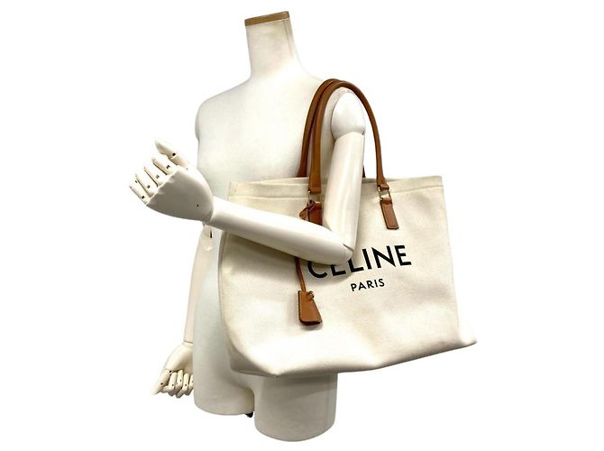 Cabas Céline Borsa Tote Orizzontale Celine Beige - vista 11