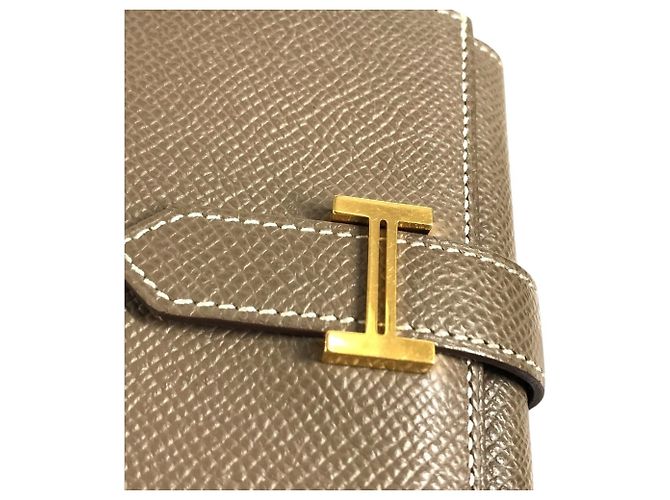 Hermès Hermes Bearn Epsom Leder Münzbeutel Beige Taupe - Ansicht 10