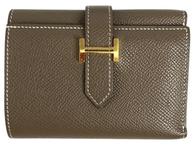 Hermès Hermes Bearn Epsom Leder Münzbeutel Beige Taupe - Ansicht 2