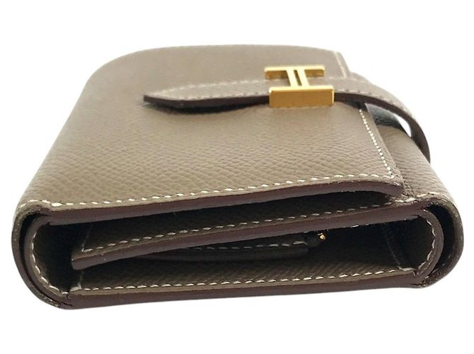 Hermès Hermes Bearn Epsom Leder Münzbeutel Beige Taupe - Ansicht 5