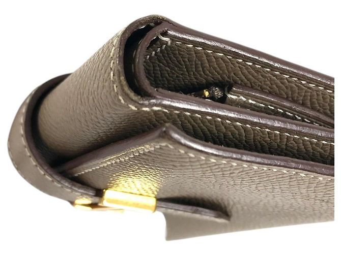 Hermès Hermes Bearn Epsom Leder Münzbeutel Beige Taupe - Ansicht 8