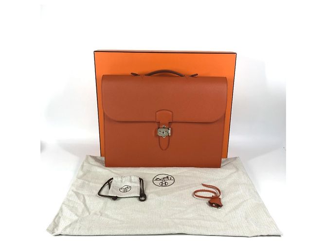 Hermès Hermes Sac à Dépêches 38 Briefcase Naranja - vista 17