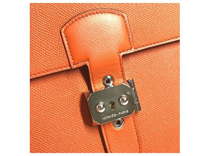 Hermès Hermes Sac à Dépêches 38 Briefcase Naranja - vista 9