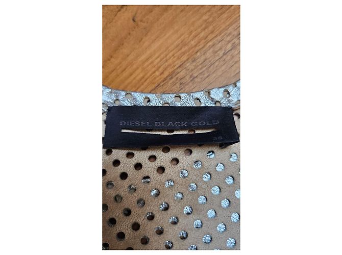 Diesel Black Gold Top Metallizzato Traforato Metallico - vista 3