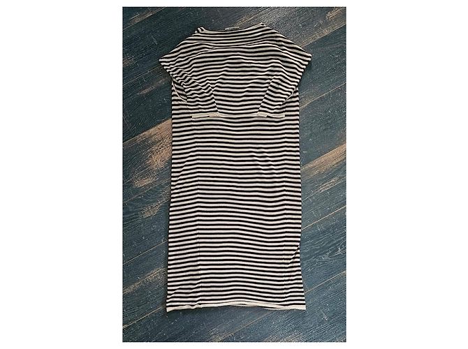 Autre Marque SHE IS SO Vestido Midi a Rayas Negro Blanco - vista 2