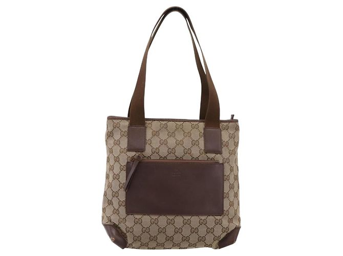 Borsa Tote GUCCI GG Canvas Beige Silver 019 0402 Auth ep15996 Argento - vista 13
