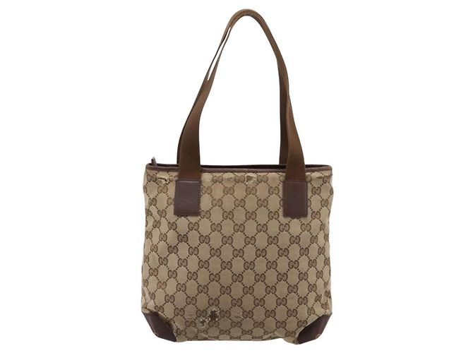 Borsa Tote GUCCI GG Canvas Beige Silver 019 0402 Auth ep15996 Argento - vista 2
