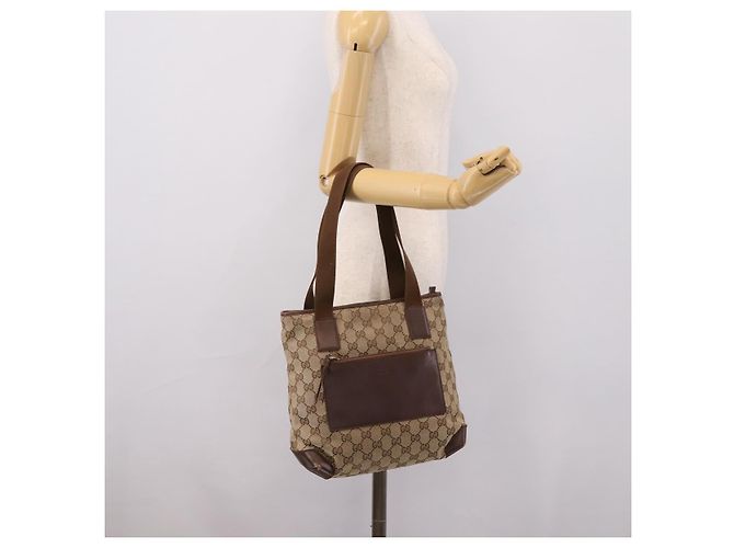 Borsa Tote GUCCI GG Canvas Beige Silver 019 0402 Auth ep15996 Argento - vista 26