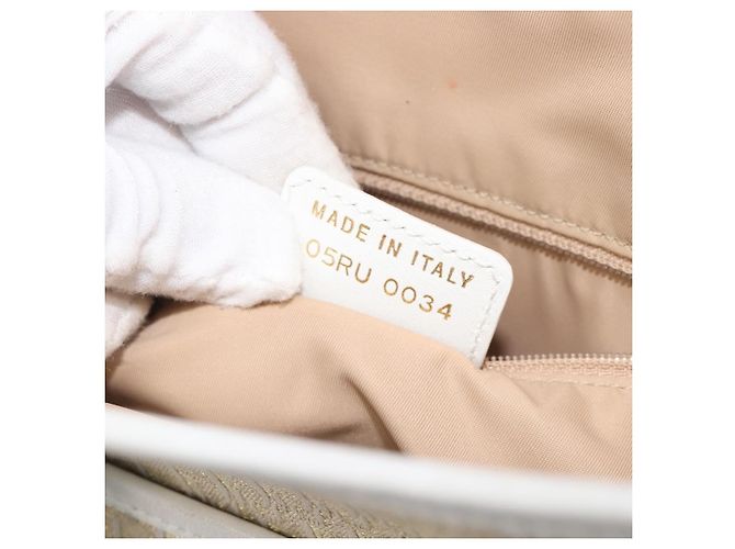 Borsa Tote Christian Dior Trotter Canvas Gold Auth 206023A D'oro - vista 12