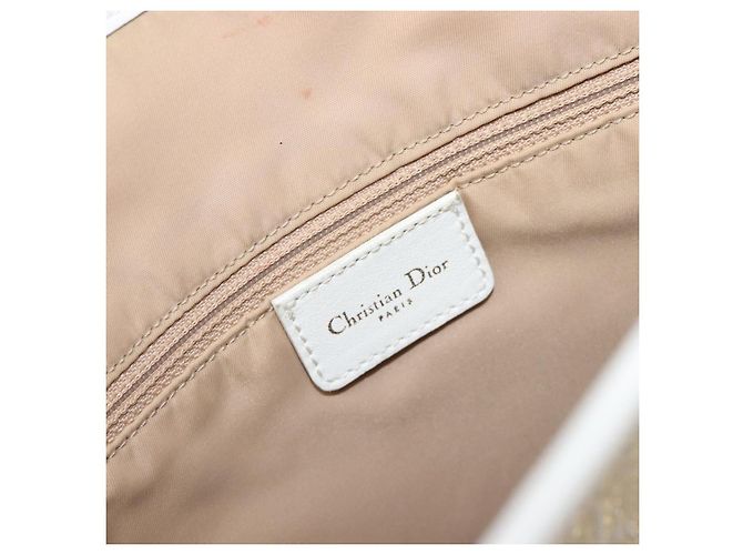 Borsa Tote Christian Dior Trotter Canvas Gold Auth 206023A D'oro - vista 21