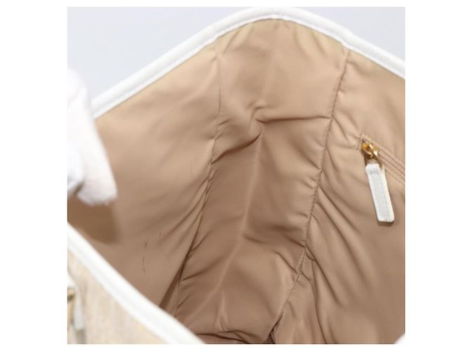 Borsa Tote Christian Dior Trotter Canvas Gold Auth 206023A D'oro - vista 23